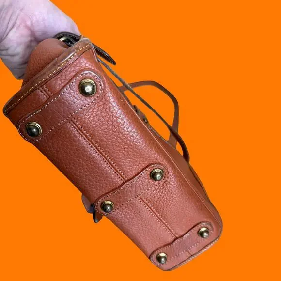 80's 90's vintage brown leather saddle bag purse handbag Dooney & Bourke *AS IS* - Picture 5 of 8